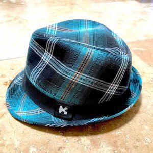 Plaid Teal Black Stripe Hat